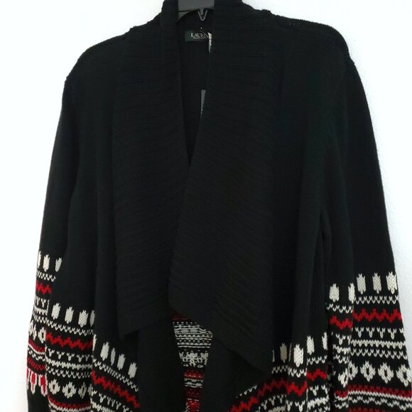 Lauren Ralph Lauren Plus Size Fair Isle Cotton Shawl Collar Cardigan Size 2X - Picture 6 of 16